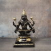 Black Antique Finish Brass Yog Narasimha Statue - 20 inches