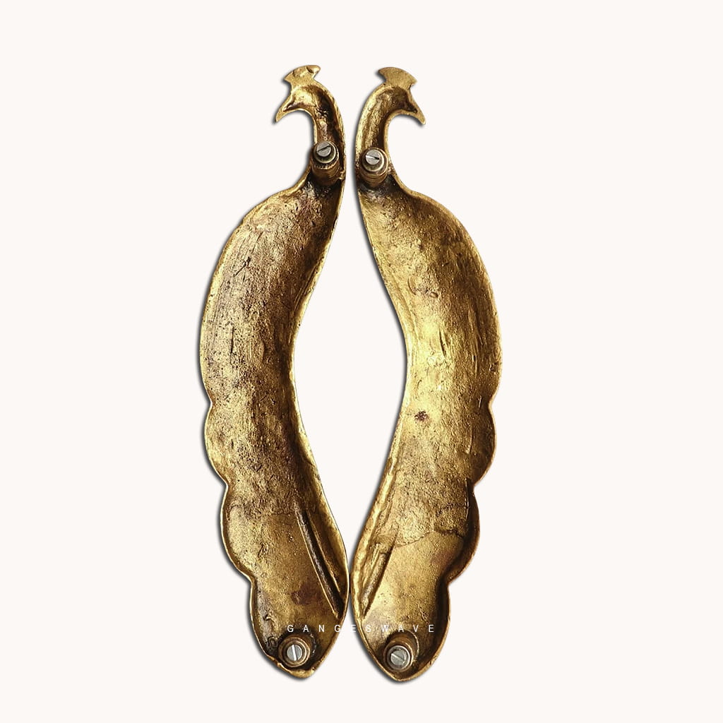 Peacock Brass Door Handle (Pair) - 18 inches - Image 3