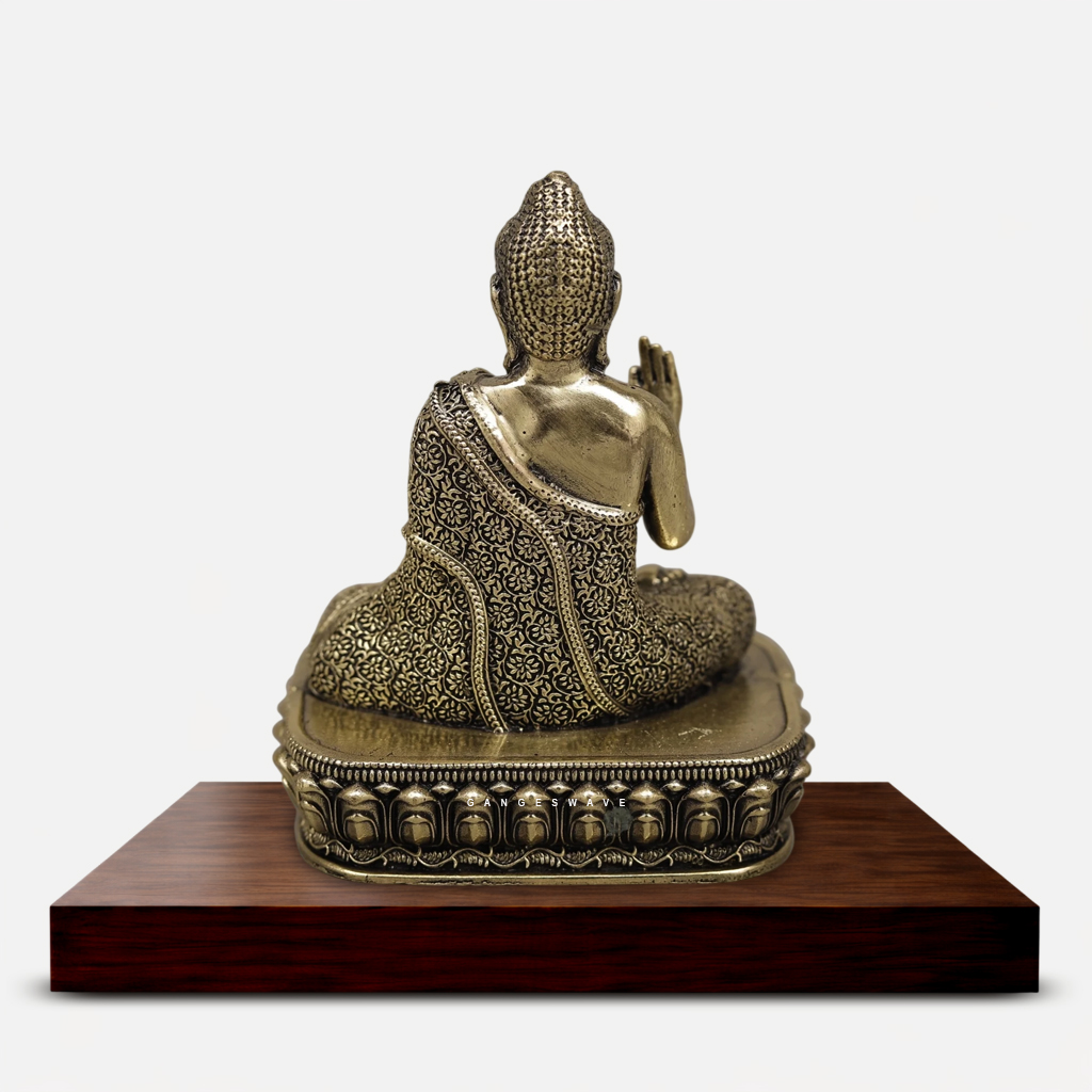 Brass Meditating Buddha Statue - 4 inches - Image 4