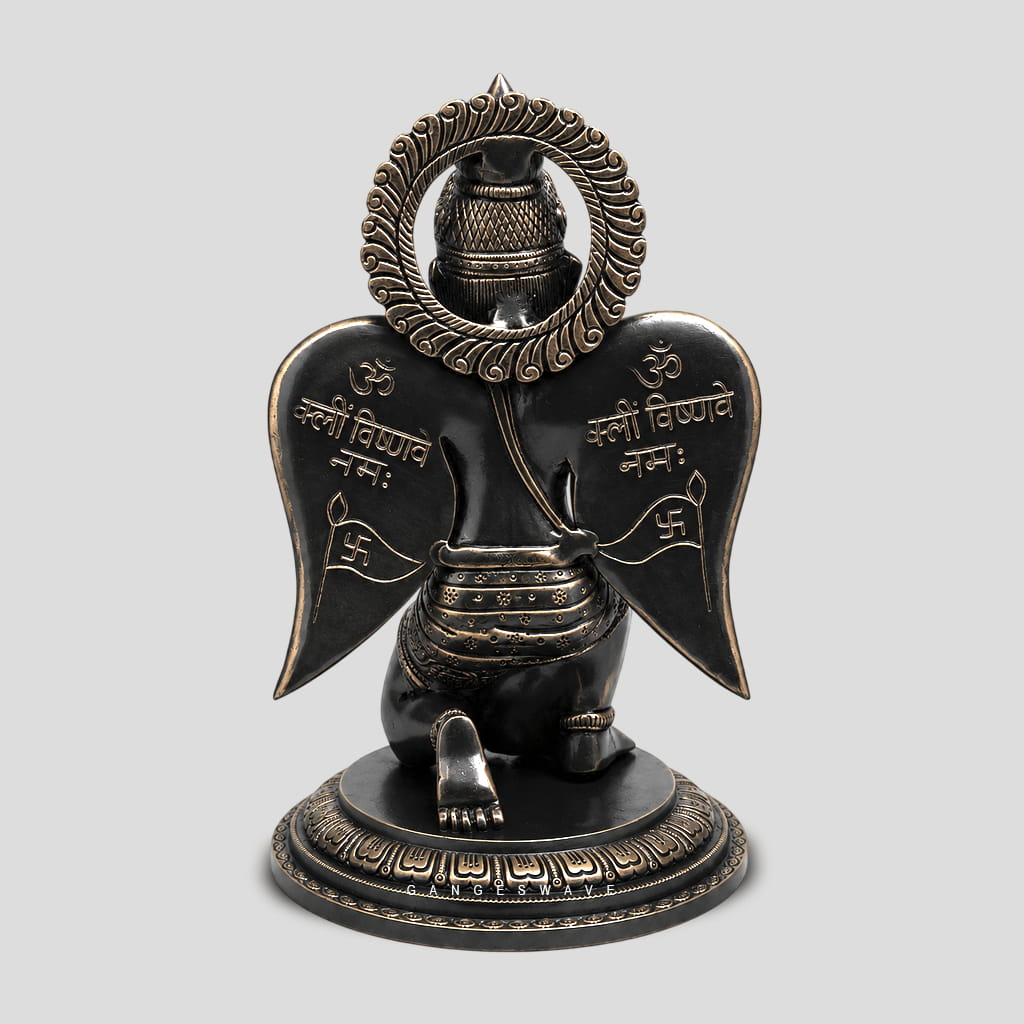 Antique Finish Brass Garuda Idol Statue - 12 inches - Image 6