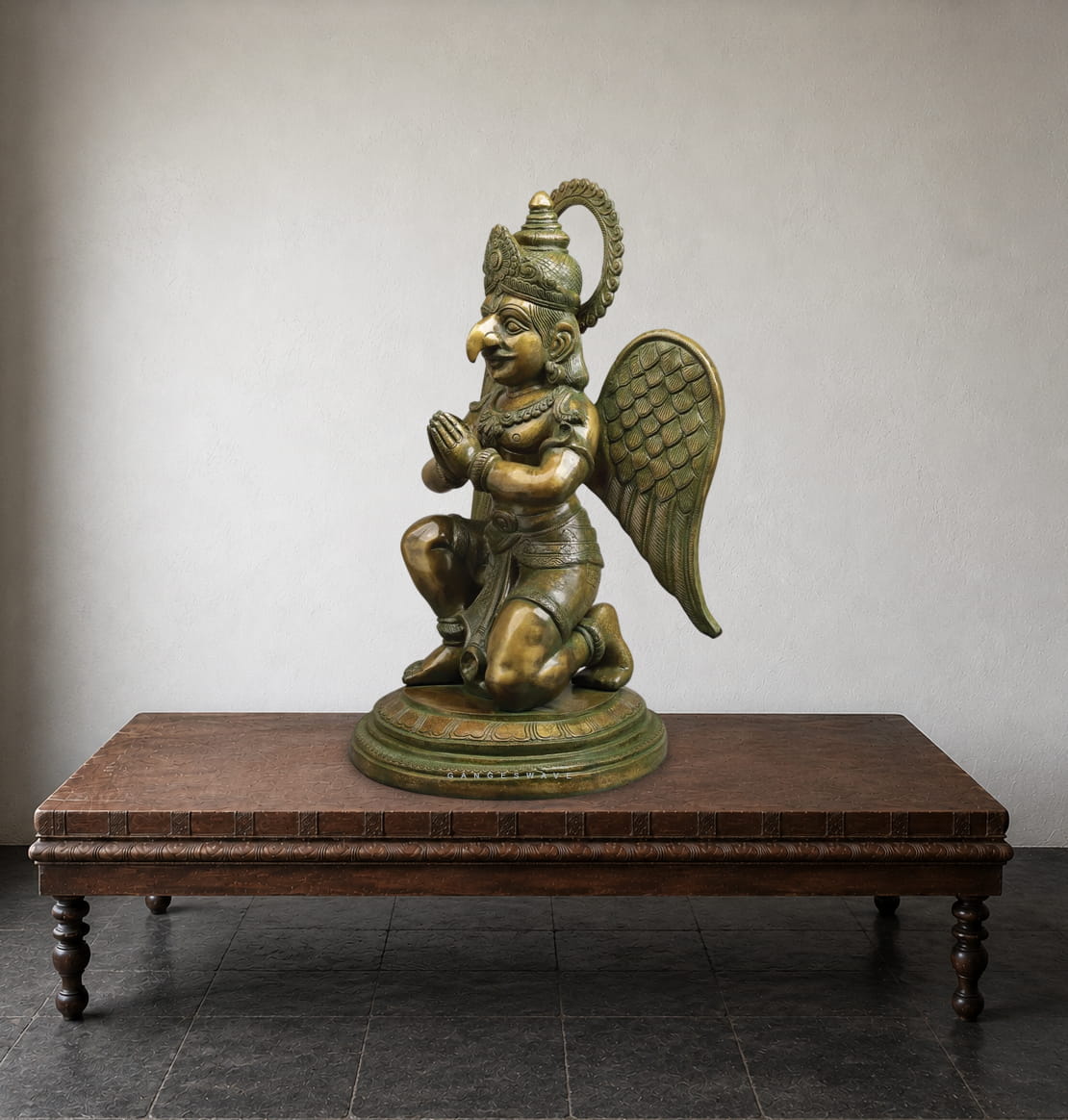 Vintage Finish Brass Garuda Statue - 27 inches - Image 3
