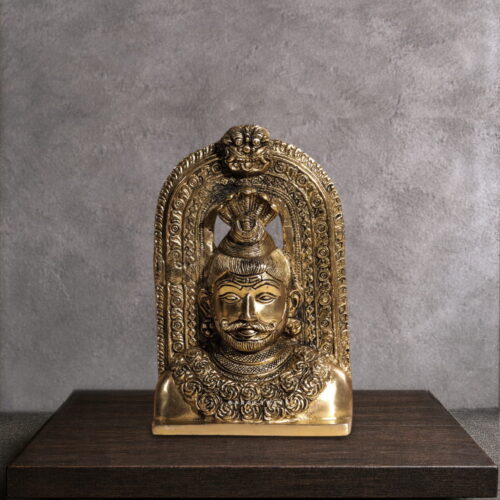 Handcrafted Solid Brass Shiva Bust Wall Sculpture with Antique Finish for Luxury Home Décor
