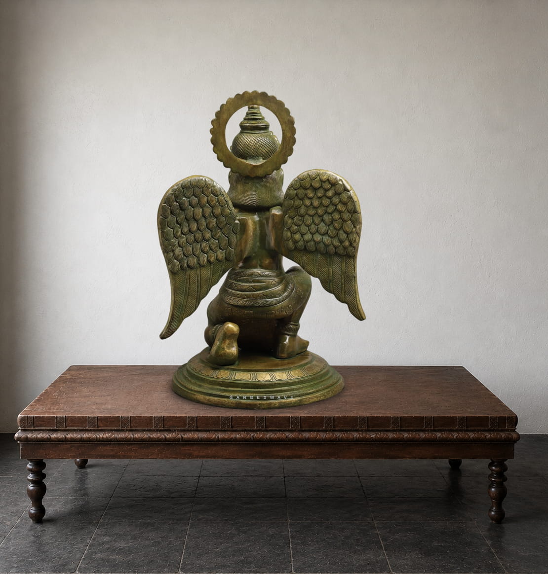 Vintage Finish Brass Garuda Statue - 27 inches - Image 6