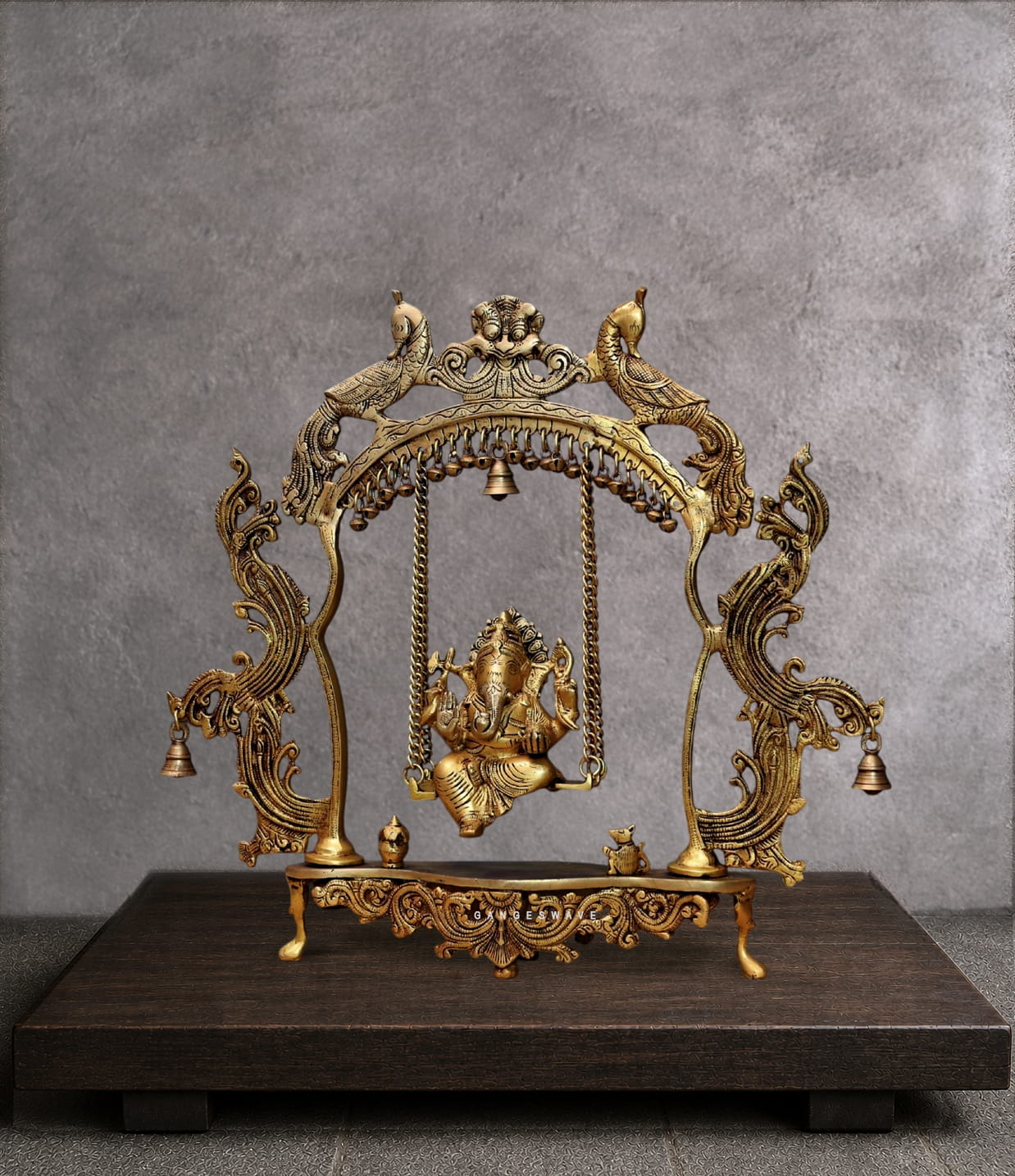 Brass Ganesha Jhula Idol - 20 inches - Image 3