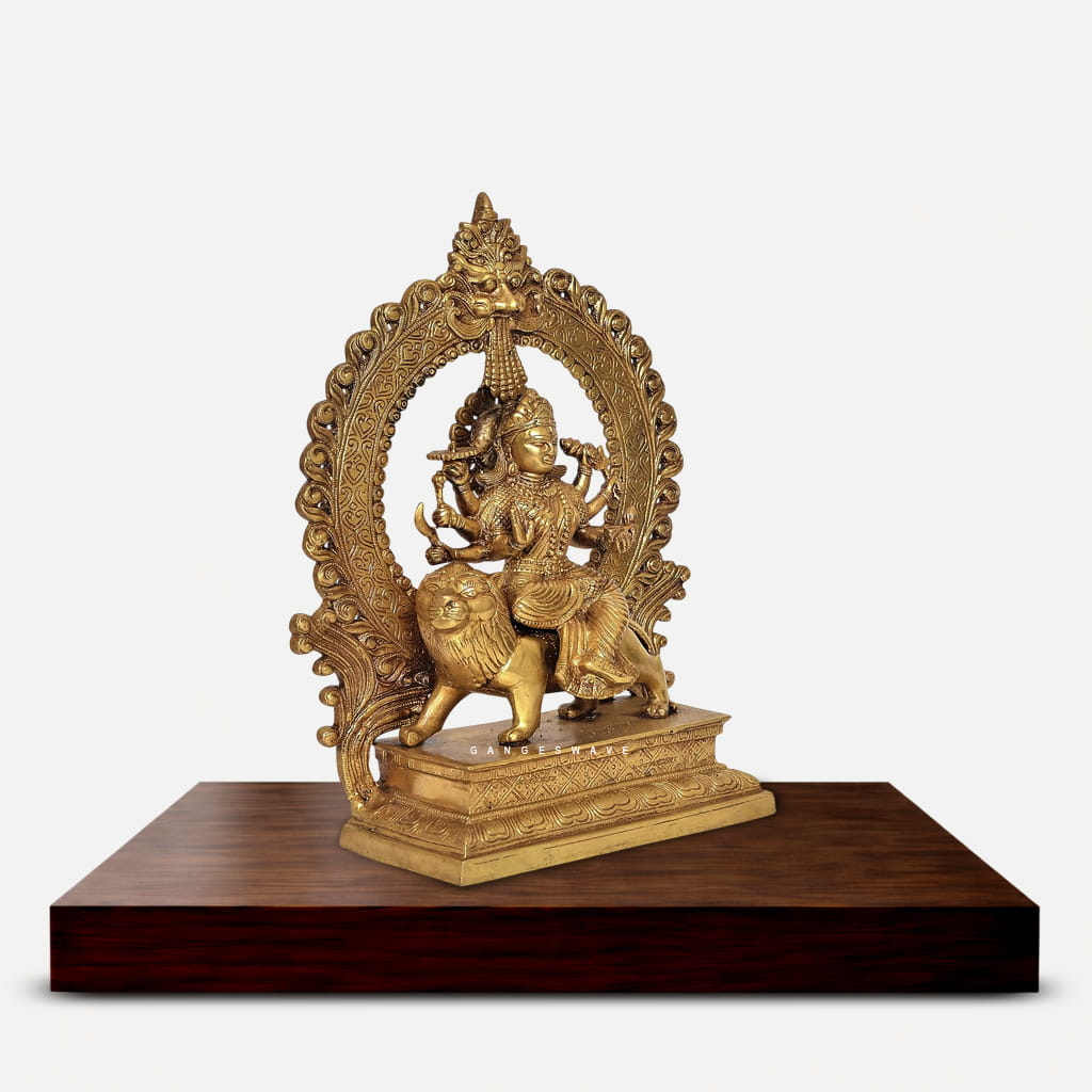 Handcrafted Brass Durga Idol - 14 inches - Image 4