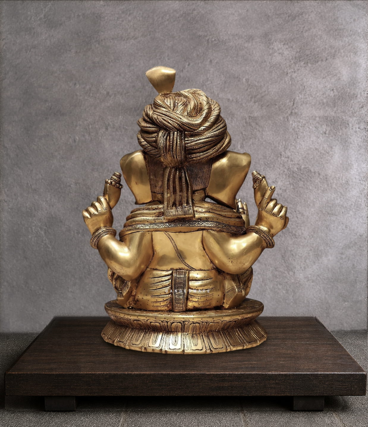 Brass Pagri Ganesha Idol - 20.5 inches - Image 2