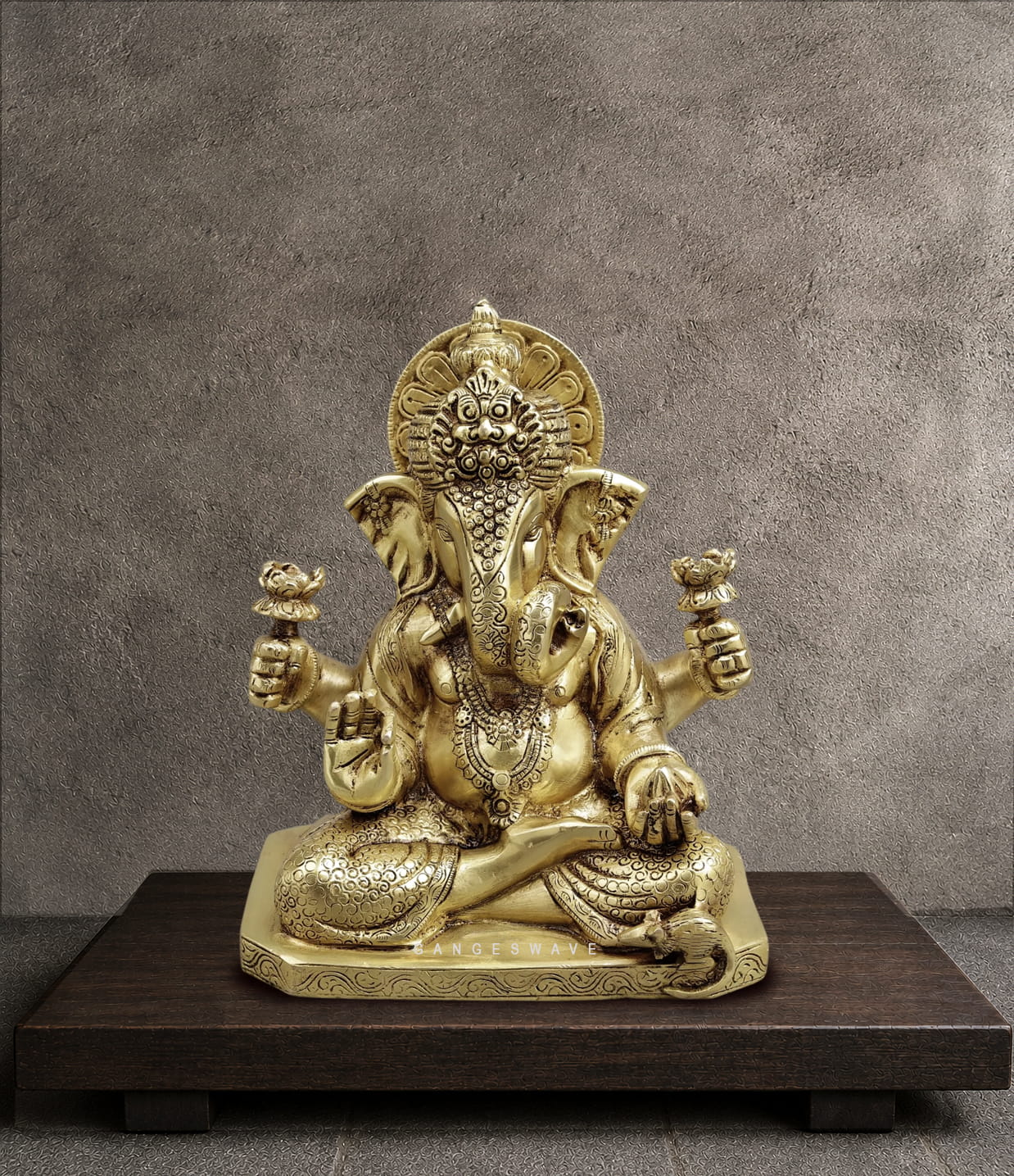 Dagru Seth Brass Ganesh Murti - 9 inches