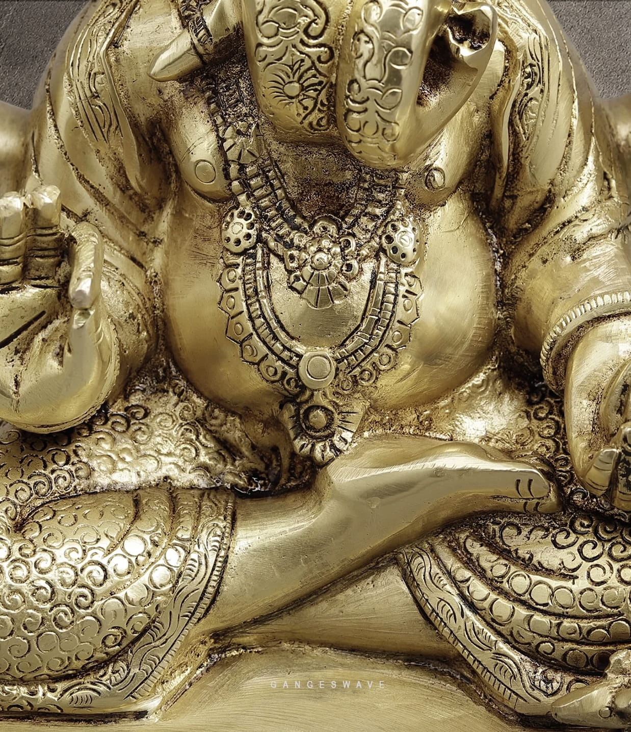 Dagru Seth Brass Ganesh Murti - 9 inches - Image 7