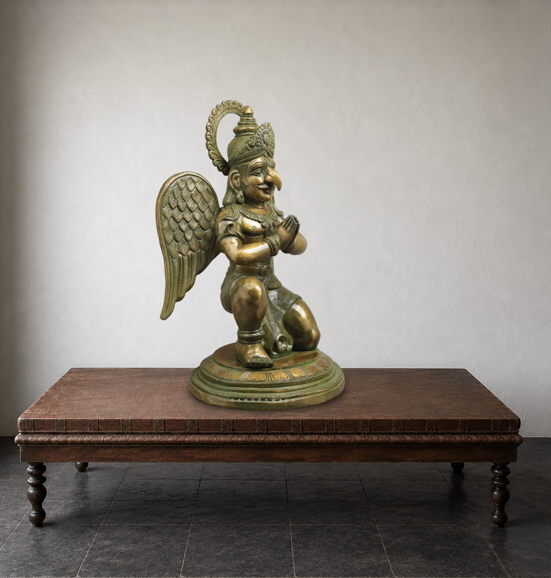 Vintage Finish Brass Garuda Statue - 27 inches - Image 2