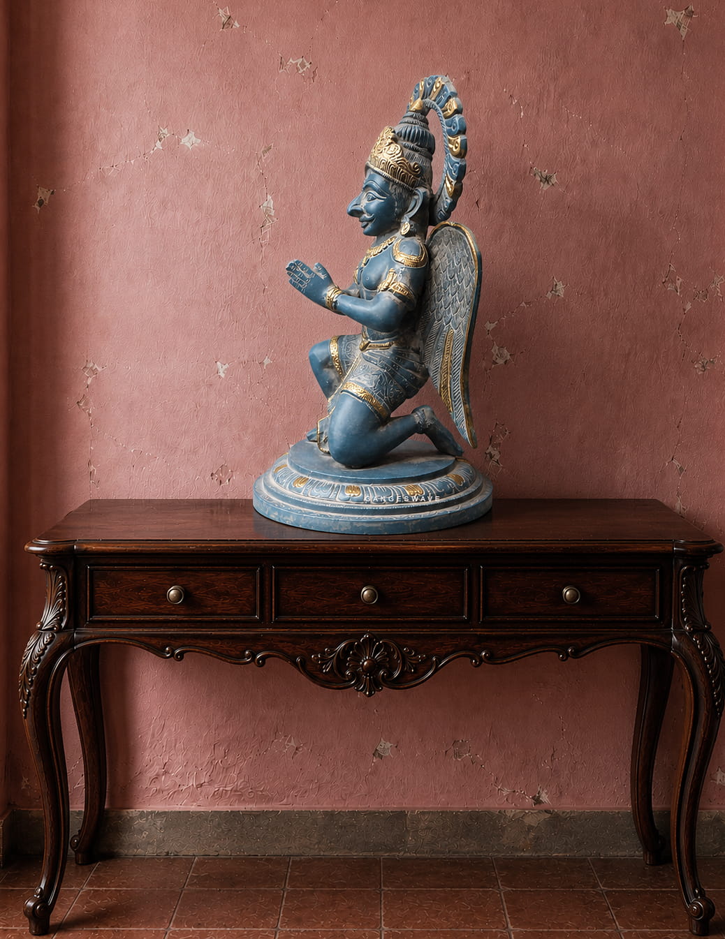 Vintage Patina Garuda Brass Idol -12 inches - Image 3