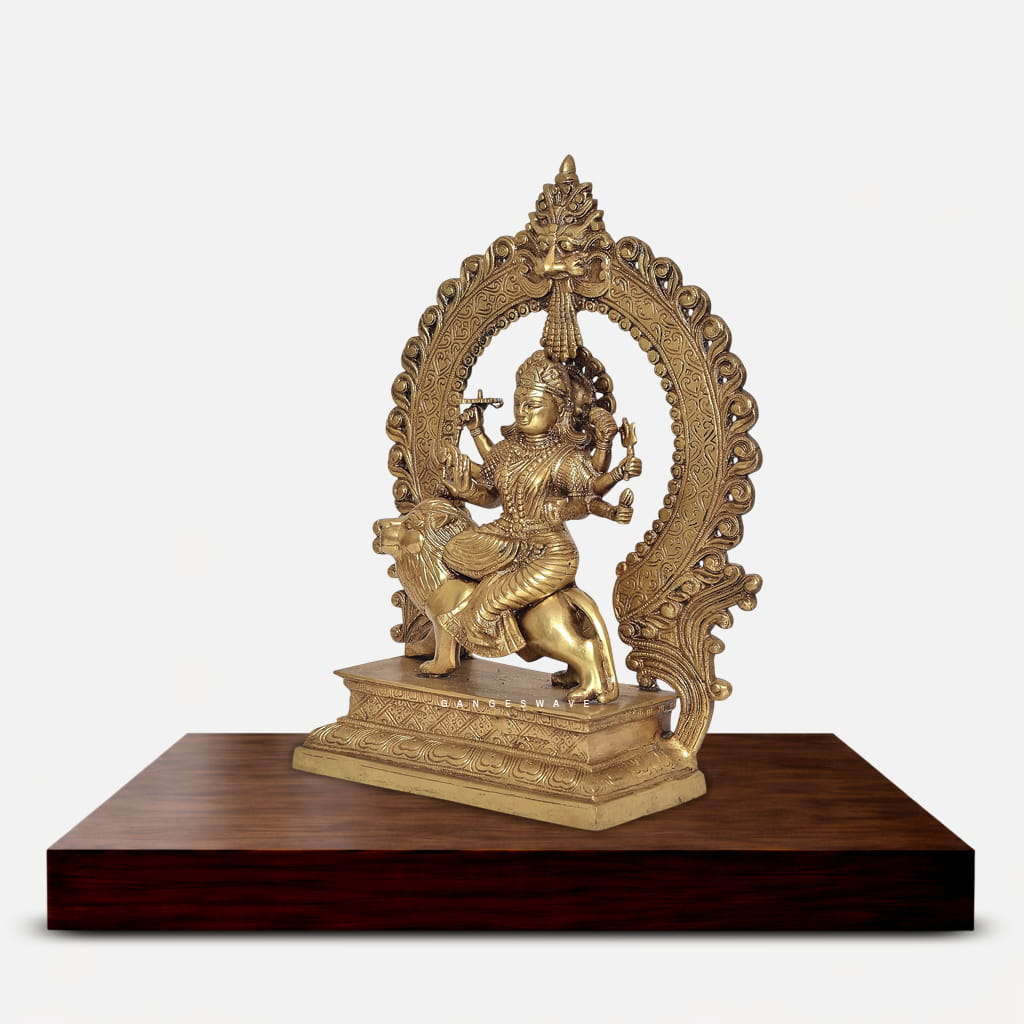 Handcrafted Brass Durga Idol - 14 inches - Image 3