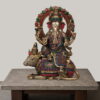 Meenakari Ganesha Statue Sitting on Vahana Mushak