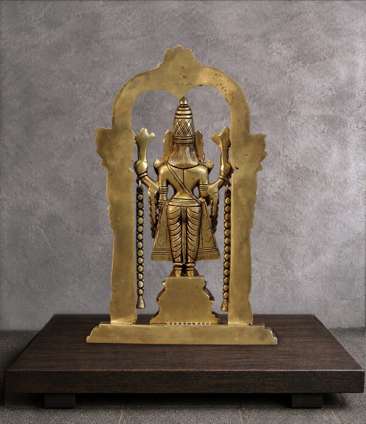 14 inches Brass Tirupati Balaji Statue with Prabhavali | Venkateswara Idol - Image 5