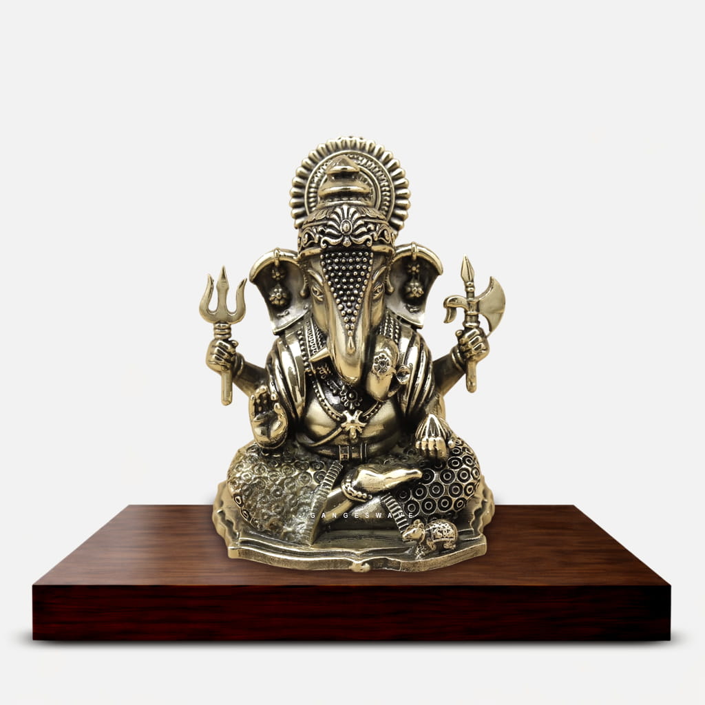 3 inches Premium Superfine Brass Ganesha Idol