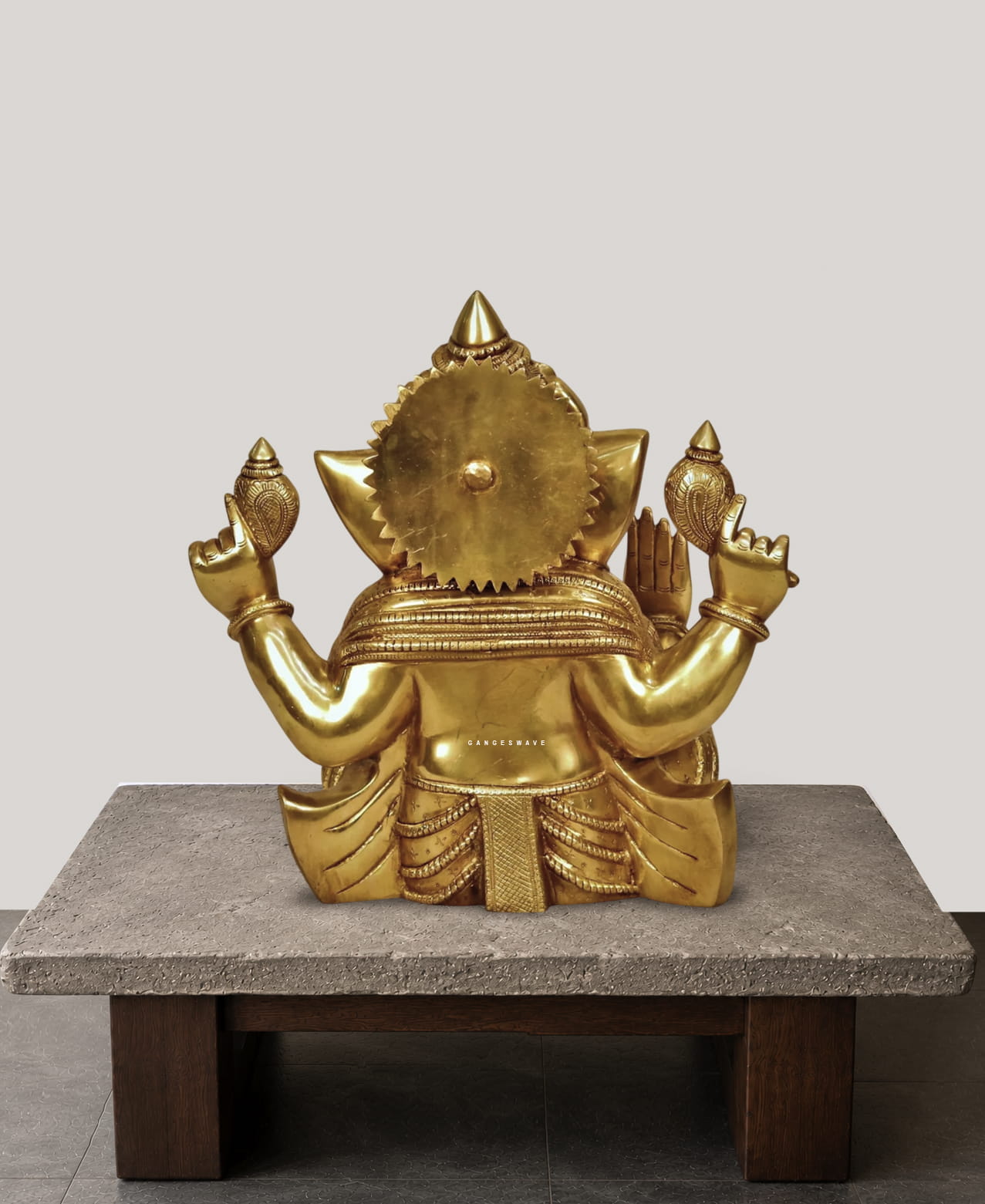 Brass Sitting Ganesha Statue - 13 inches - Image 3