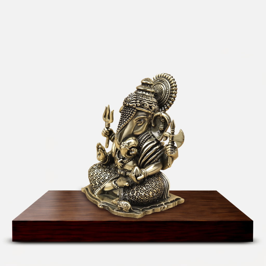 3 inches Premium Superfine Brass Ganesha Idol - Image 2