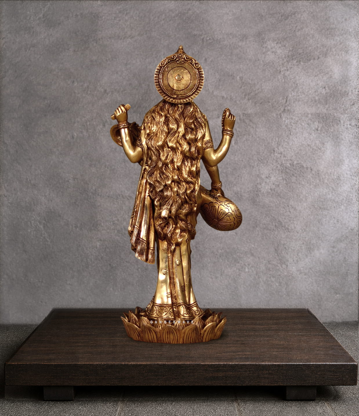 Standing Brass MaSaraswati Murti - 24 inches - Image 3