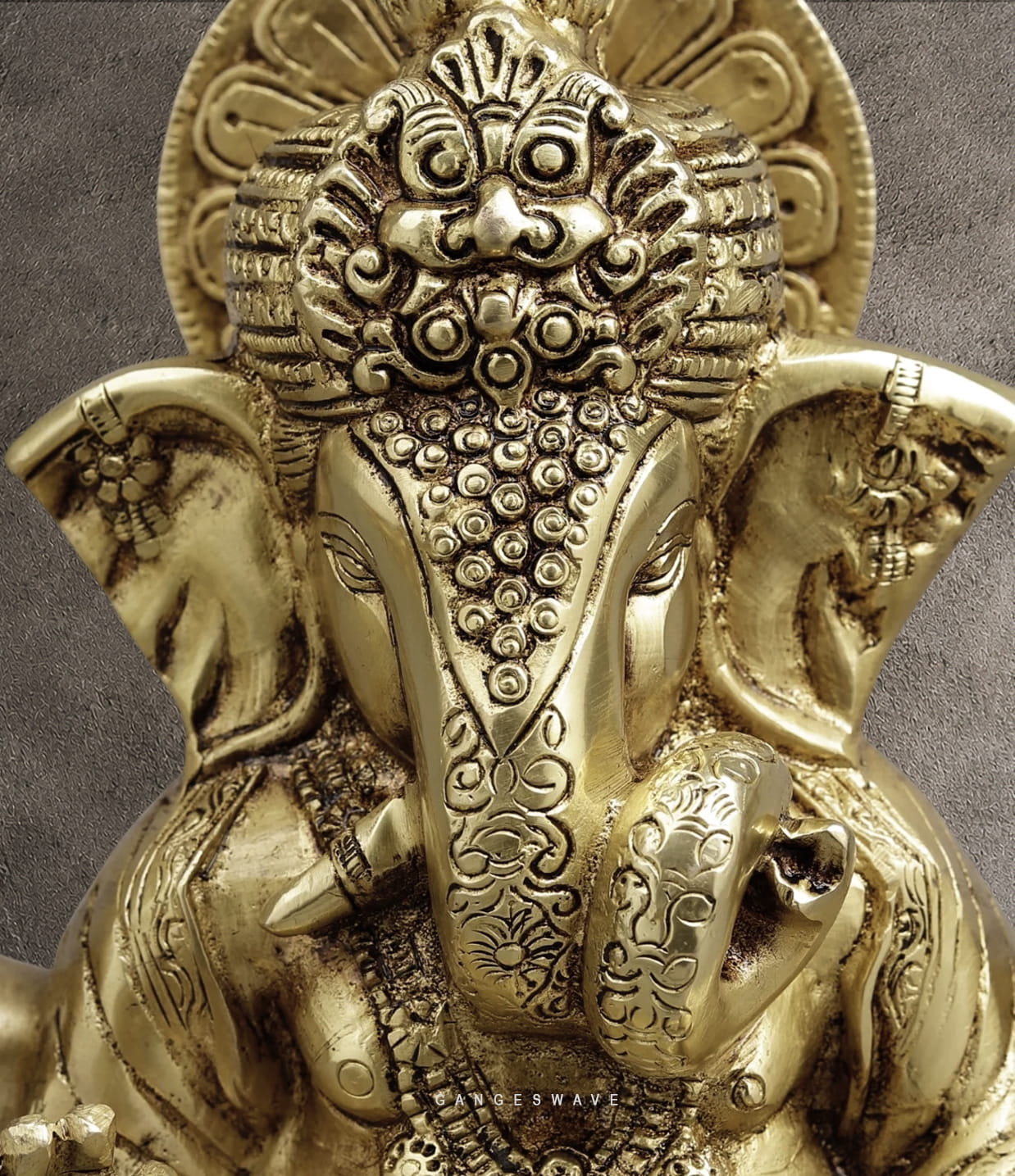 Dagru Seth Brass Ganesh Murti - 9 inches - Image 5