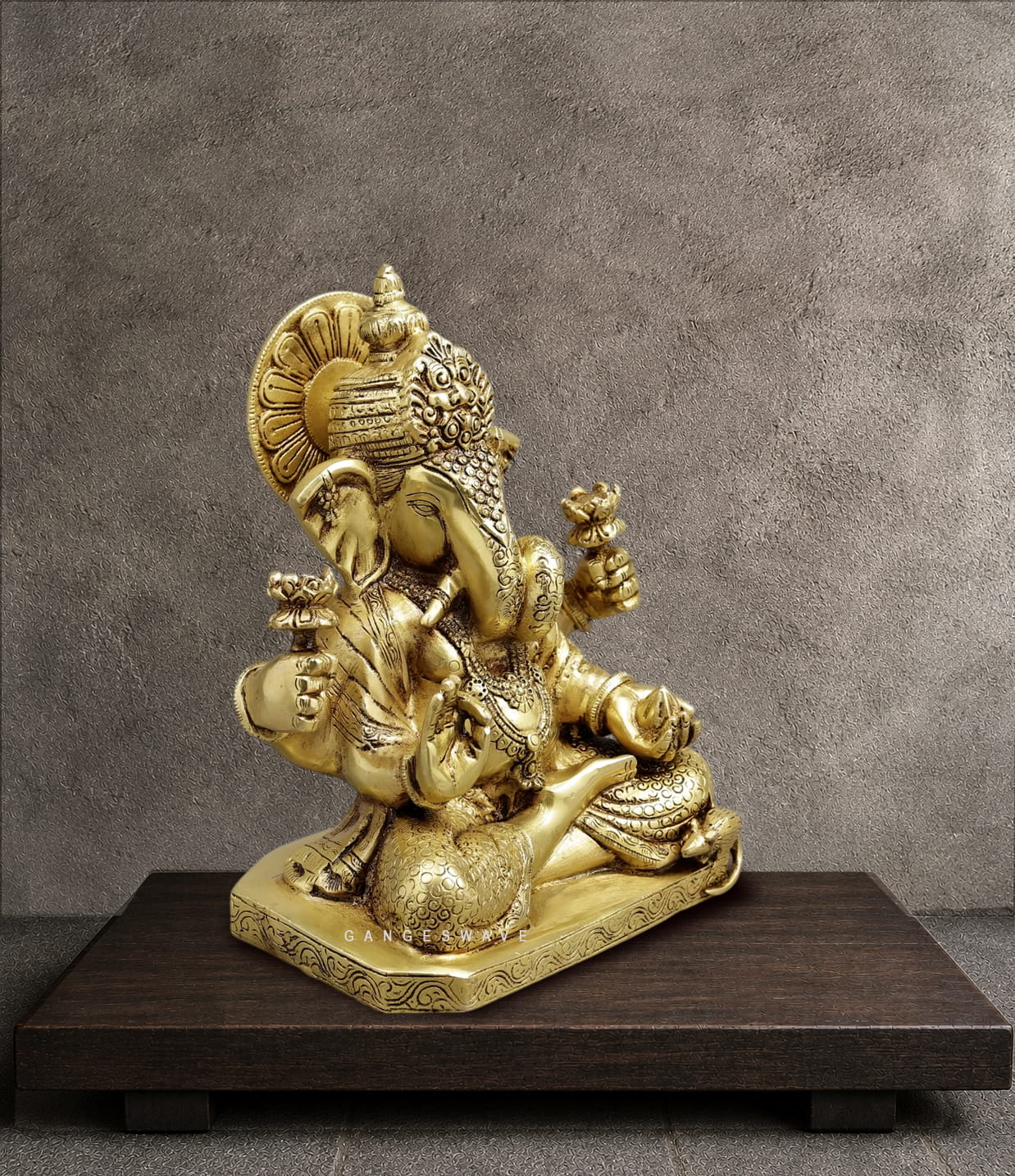 Dagru Seth Brass Ganesh Murti - 9 inches - Image 2