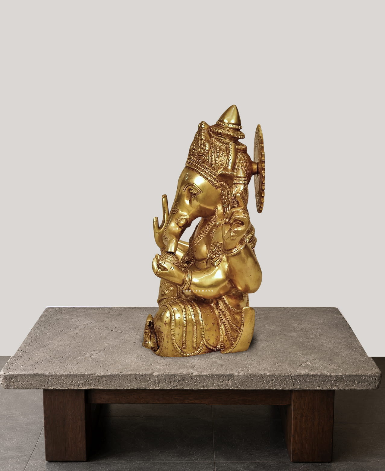 Brass Sitting Ganesha Statue - 13 inches - Image 2