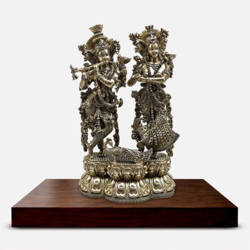 9.5 inches superfine brass Radha Krishna Idol