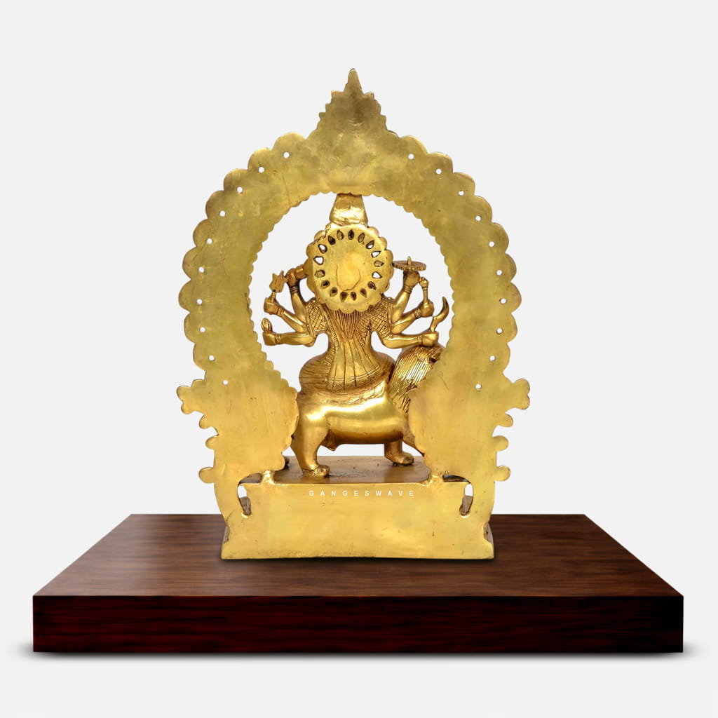 Handcrafted Brass Durga Idol - 14 inches - Image 2