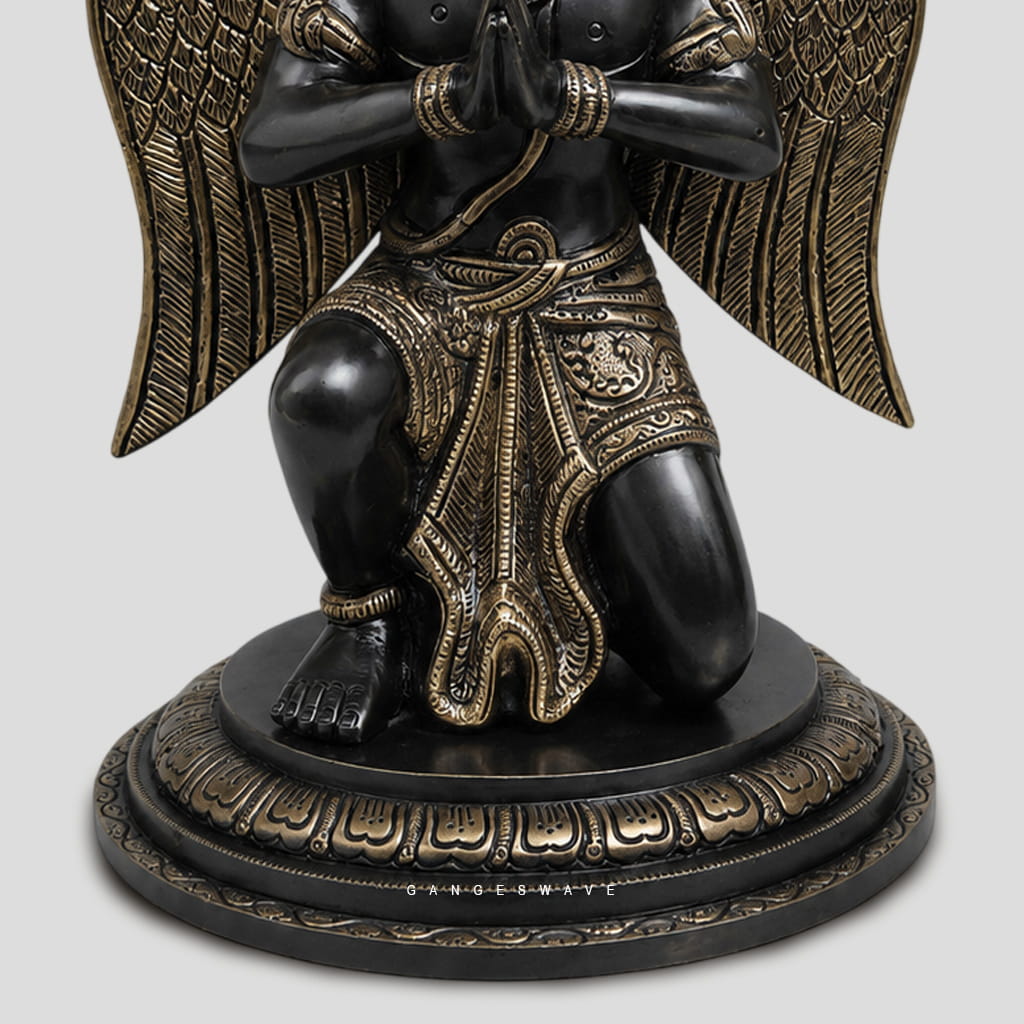 Antique Finish Brass Garuda Idol Statue - 12 inches - Image 8