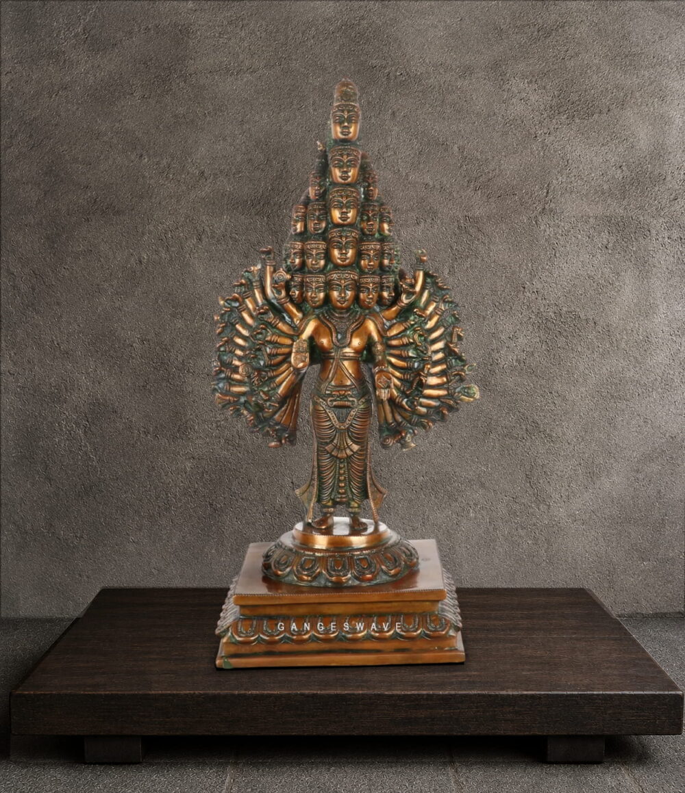 Maha Sadashiva Vintage Finish Brass Masterpiece Statue - 23 inches