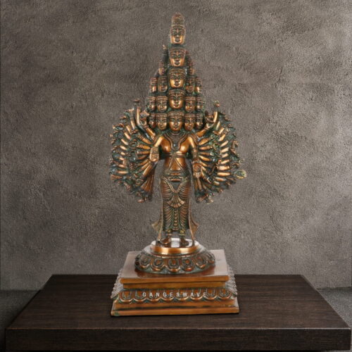 Maha Sadashiva Vintage Finish Brass Masterpiece Statue - 23 inches