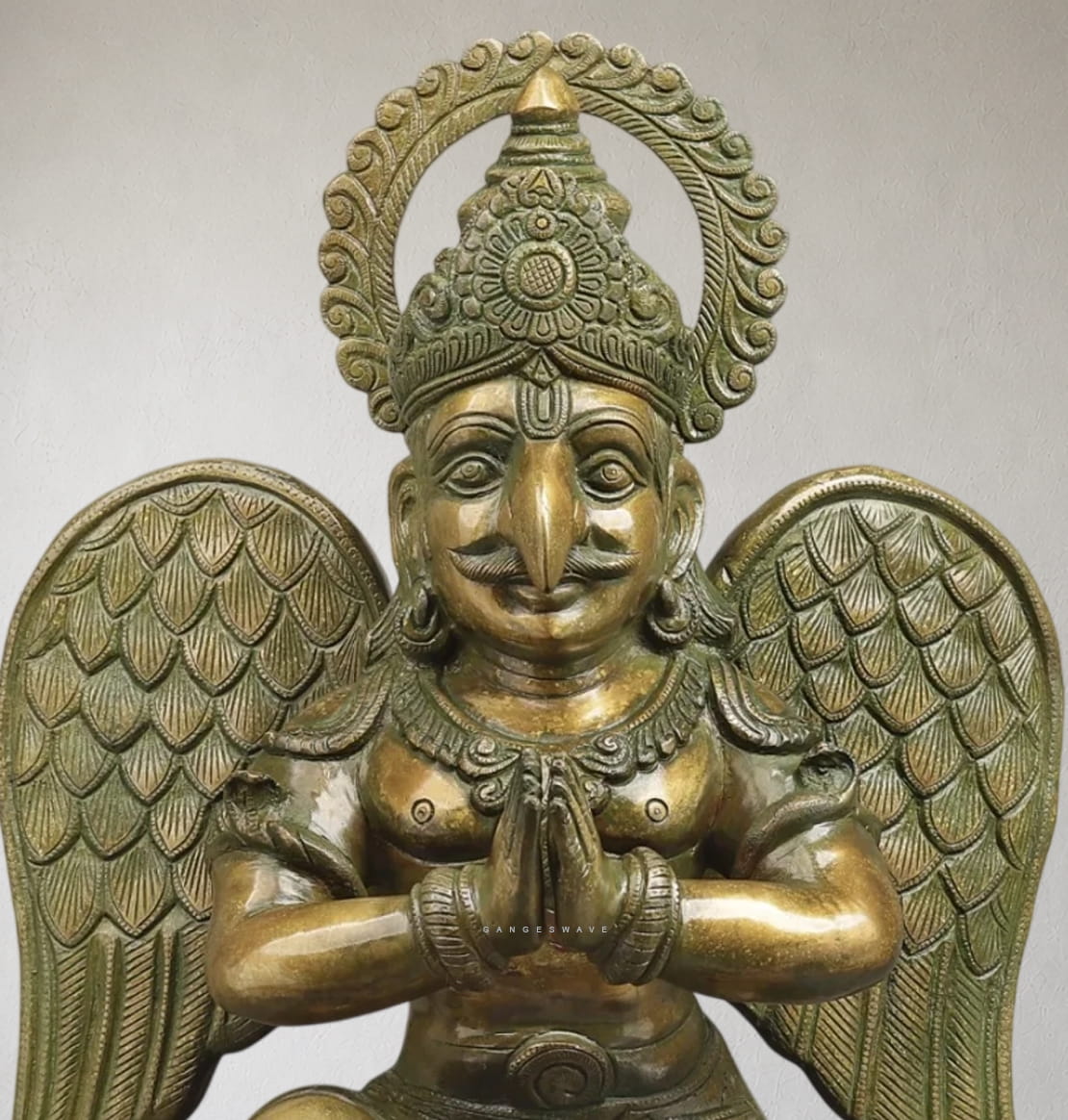 Vintage Finish Brass Garuda Statue - 27 inches - Image 5