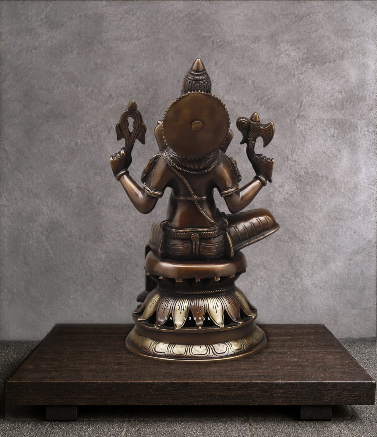 Vintage Finish Brass Ganesha Statue - 12 inches - Image 4