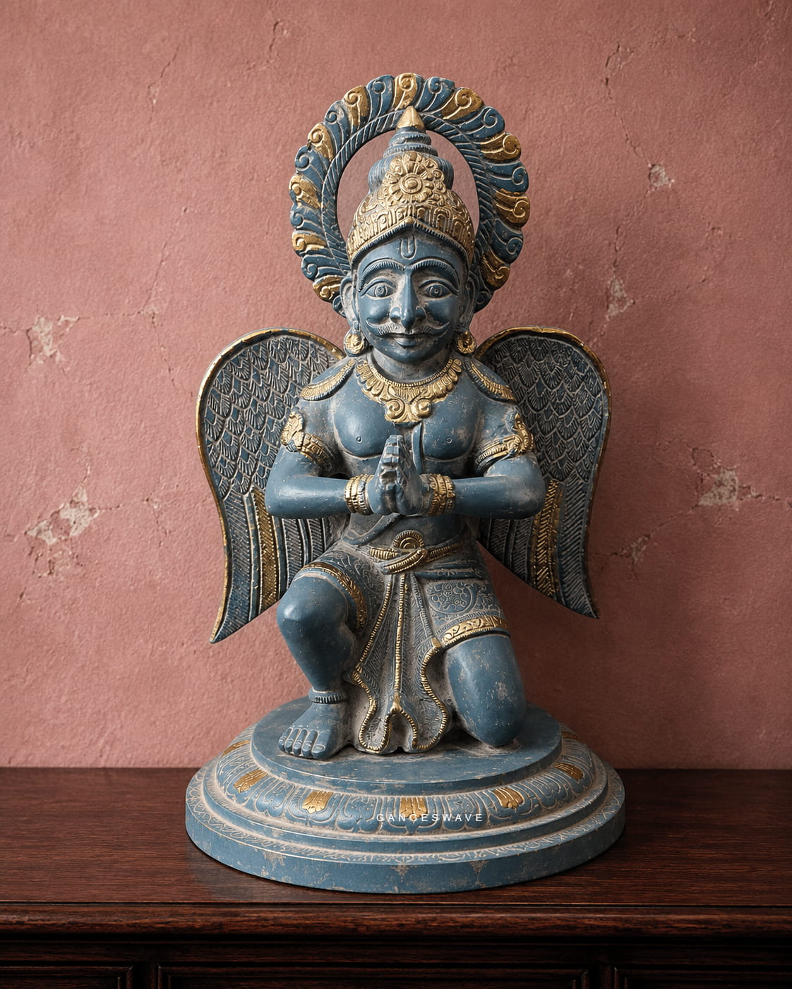 Vintage Patina Garuda Brass Idol -12 inches - Image 2