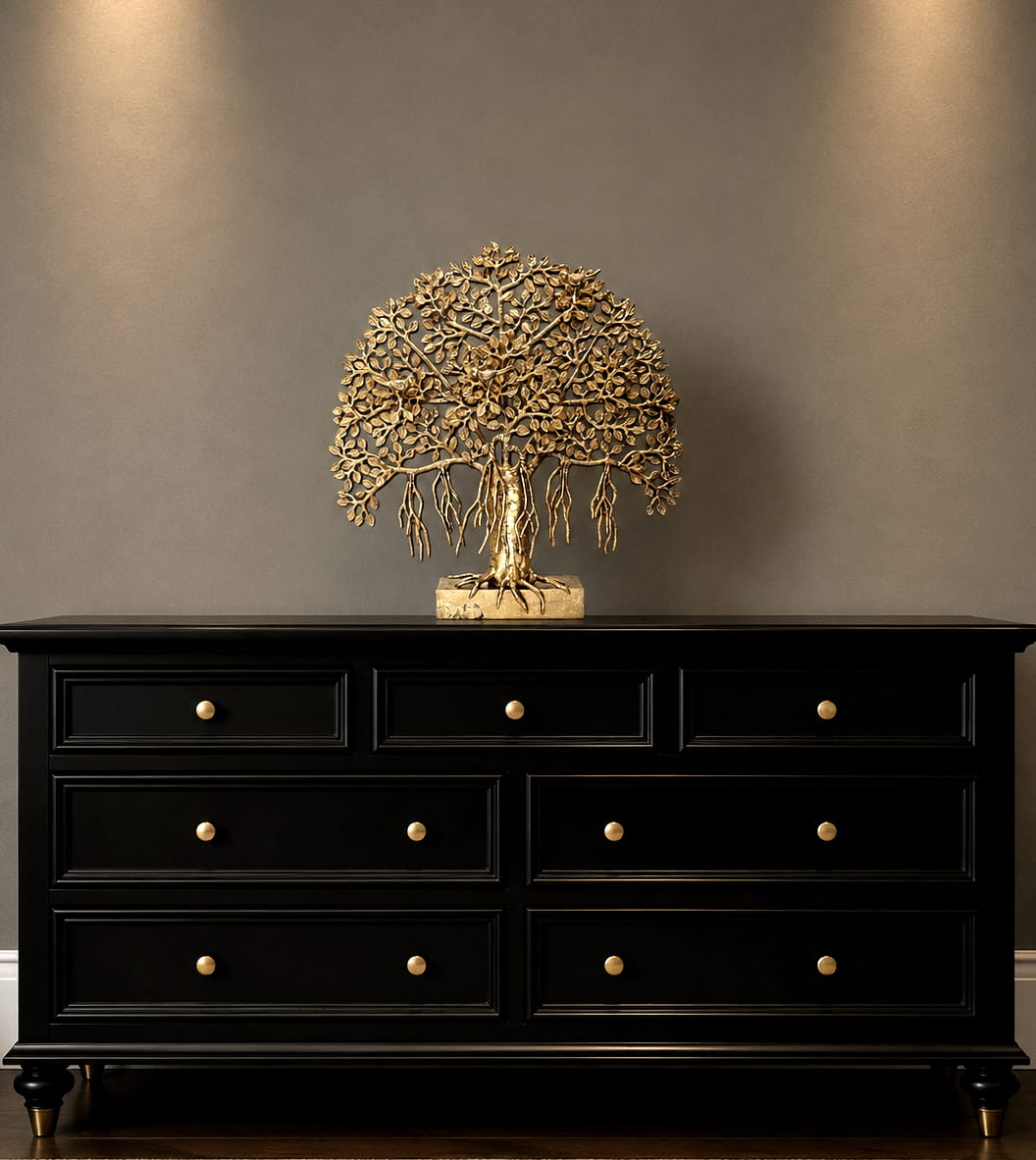 Brass Tree of Life – Kalpavriksha Vastu Decor Sculpture - 19 inches