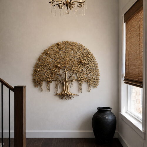 Superfine Brass KalpaVriksha (Tree of Life) with Birds Wall Decor - 36 inches