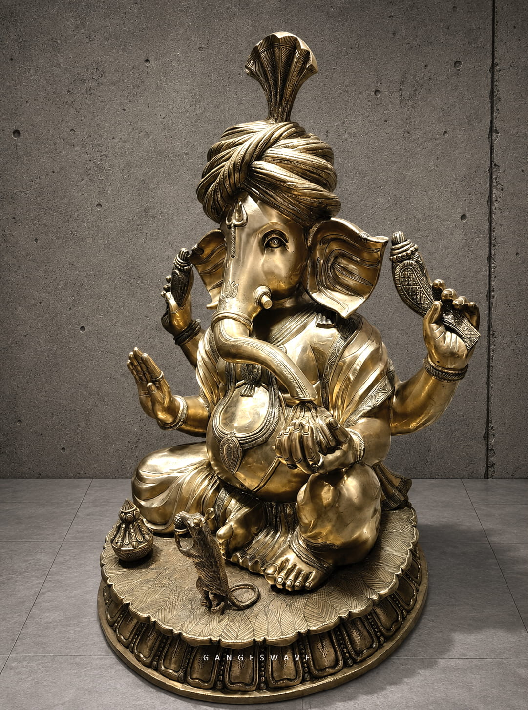 Superfine Large Pagdi Ganesh Murti - 46 inches - Image 3