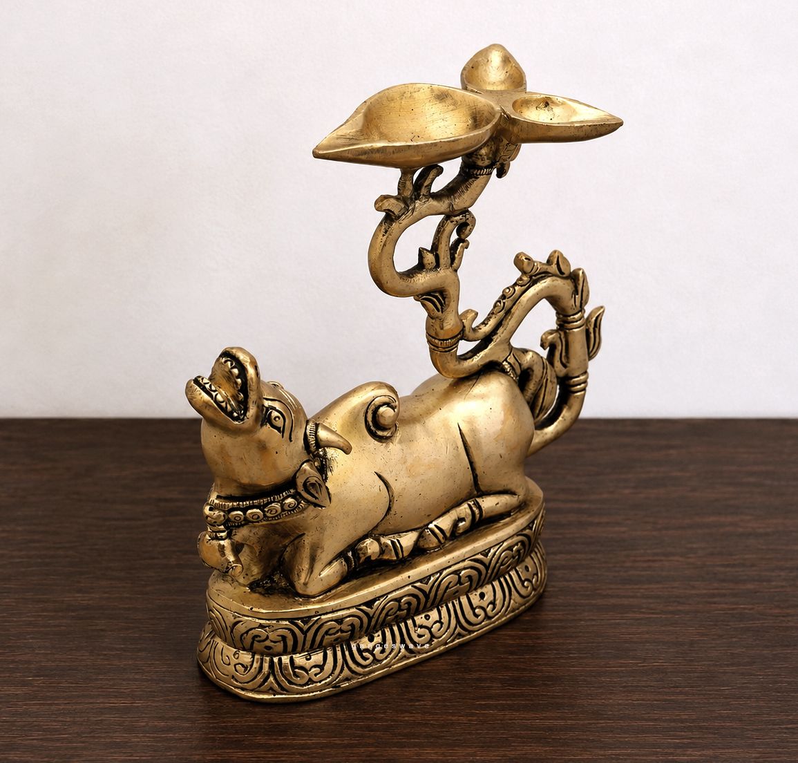 Brass Nandi Diya - 7 inch - Image 4