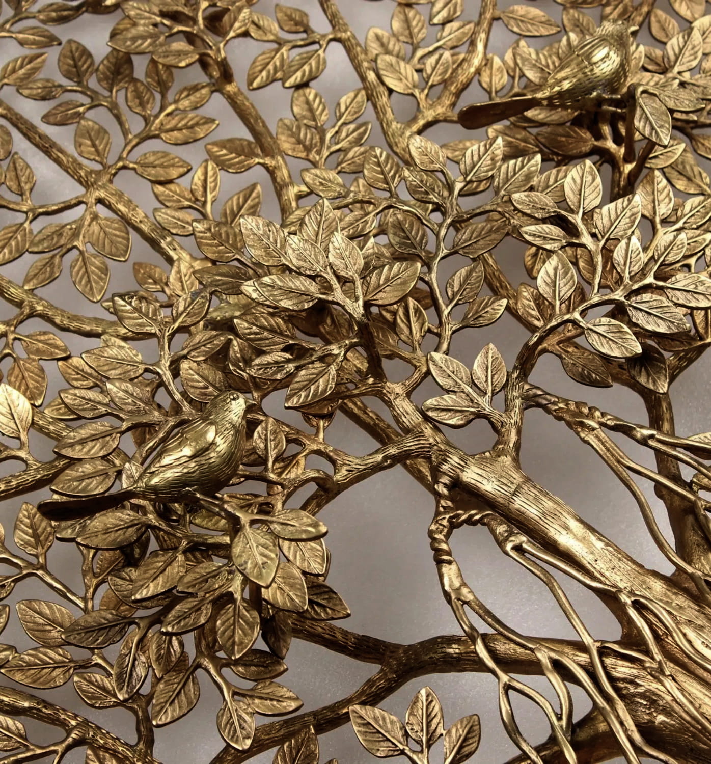 Superfine Brass KalpaVriksha (Tree of Life) with Birds Wall Decor - 36 inches - Image 3