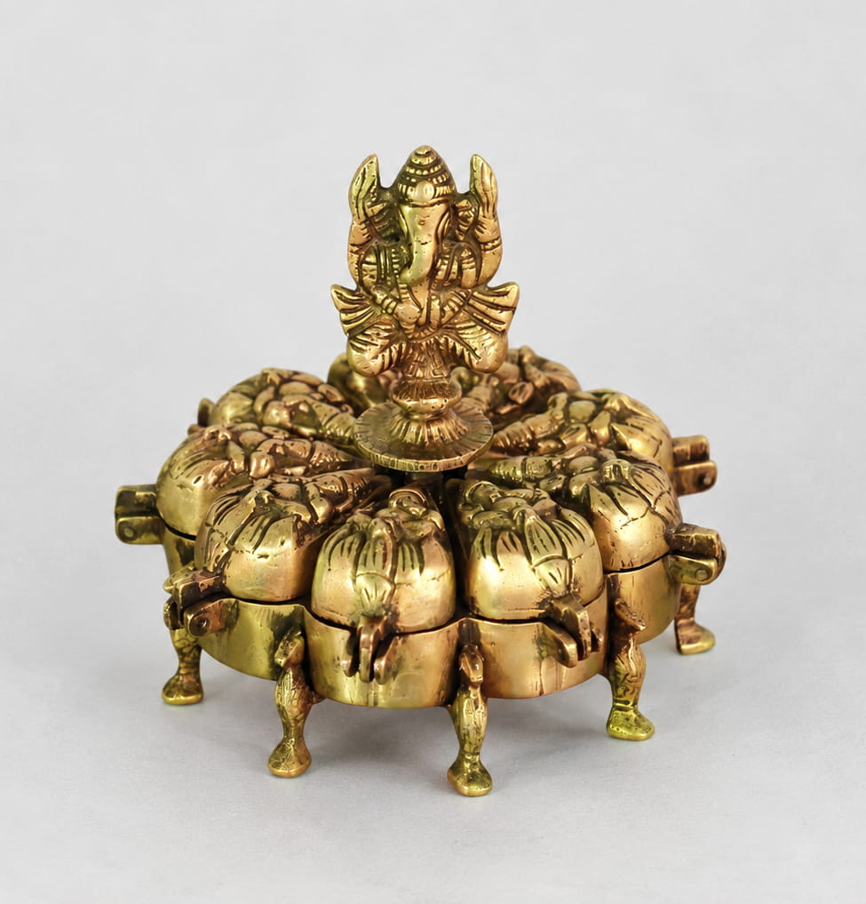 Brass Ganesh Kumkum Holder
