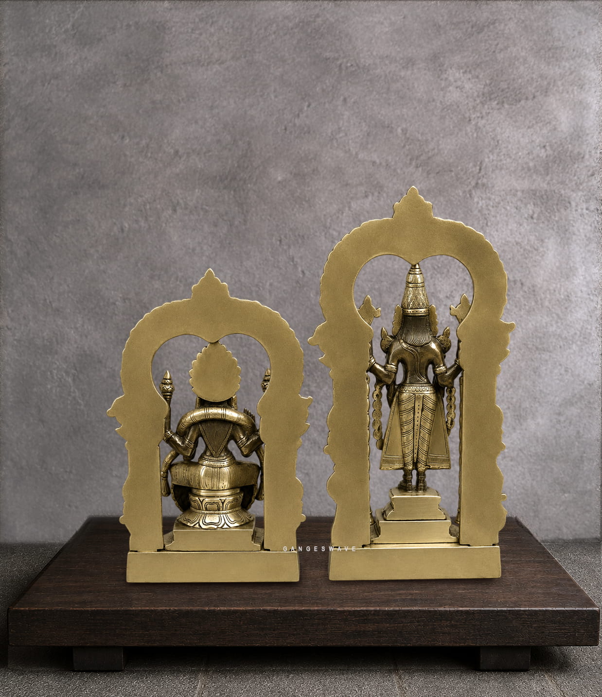 Balajai and Padmavati Devi Brass Idol with frame - 21.5 inches - Image 6