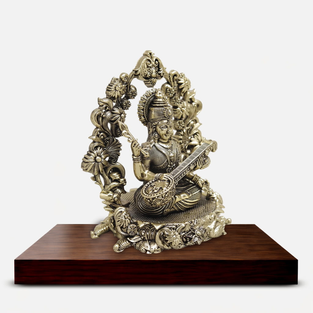 MaLakshmi Brass Idol with Frame - 5 inches - Image 2