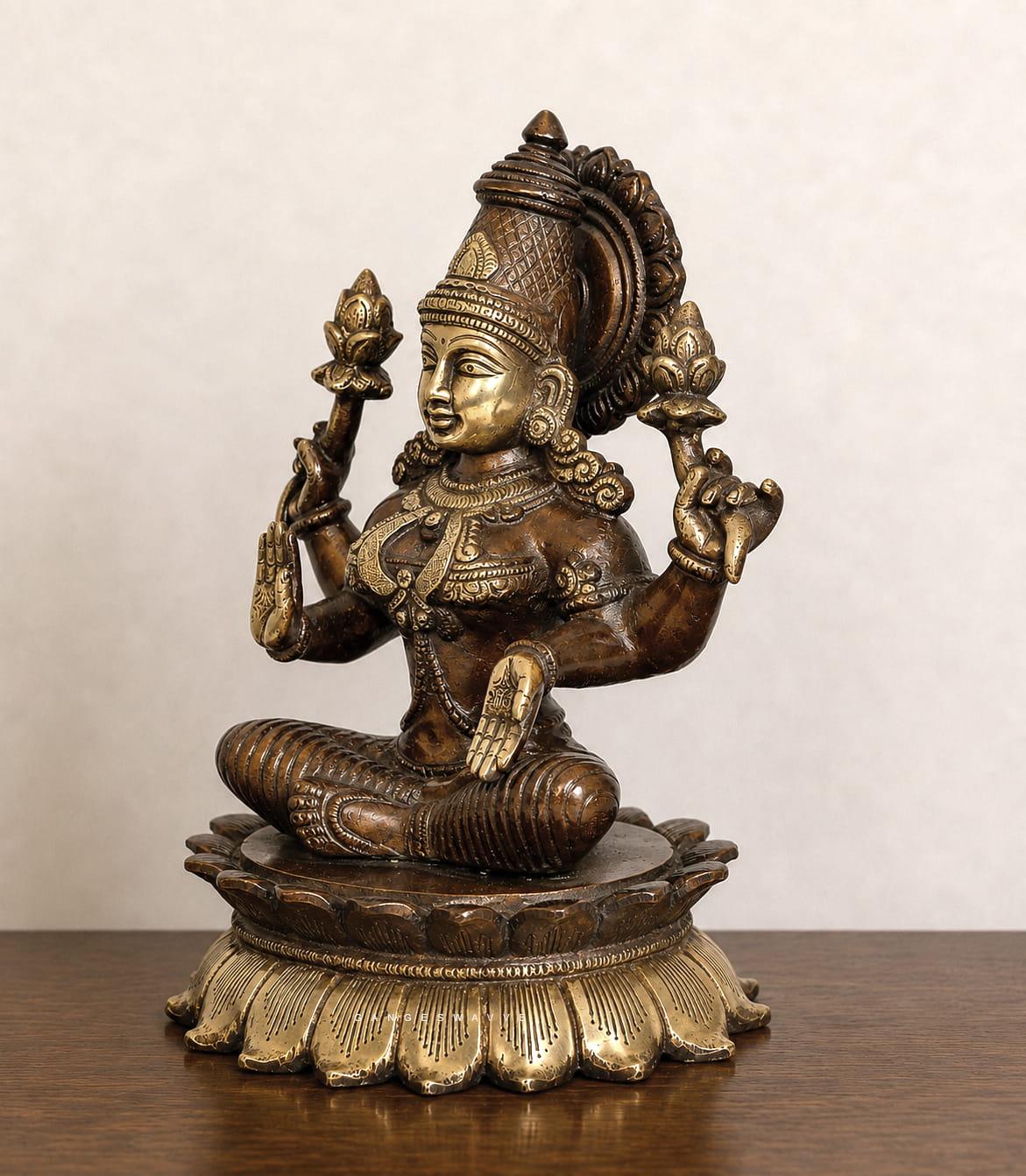 11 inches Lakshmi Ganesh Superfine Brass Idol - Image 8