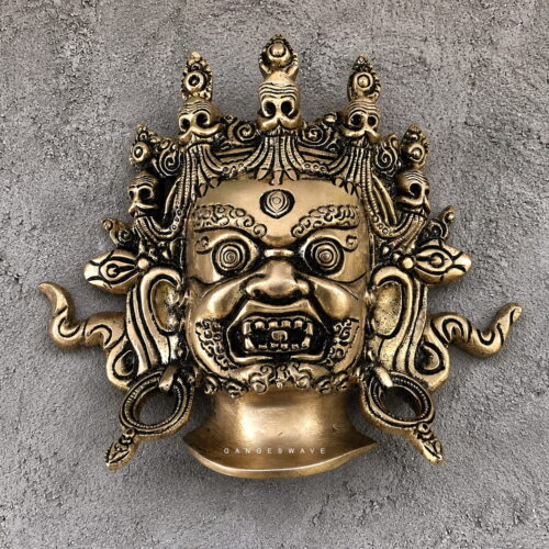 MahaKaal Jambala Face Brass Wall Hanging