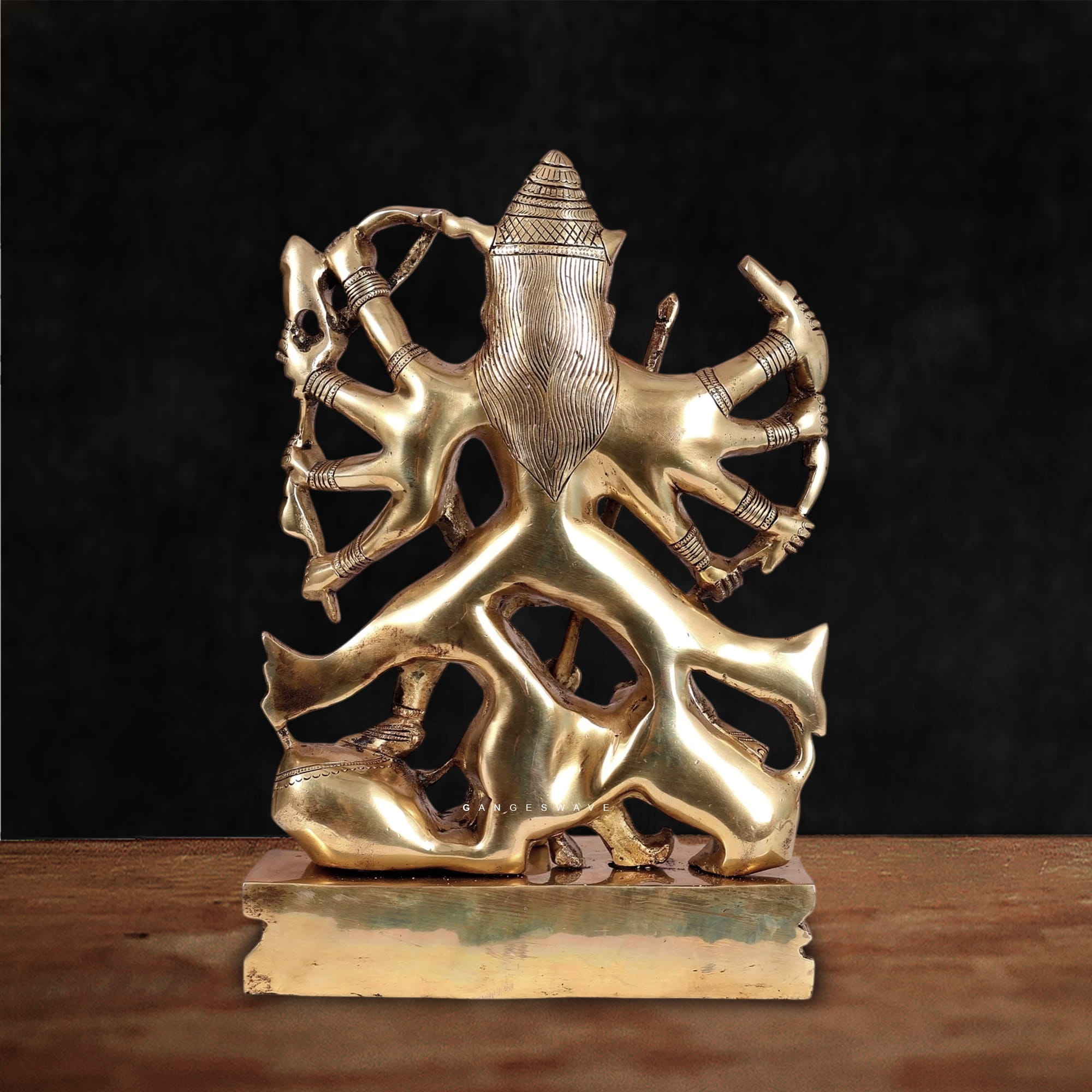 Brass Mahishasura Mardini Statue - 14 inch - Image 5