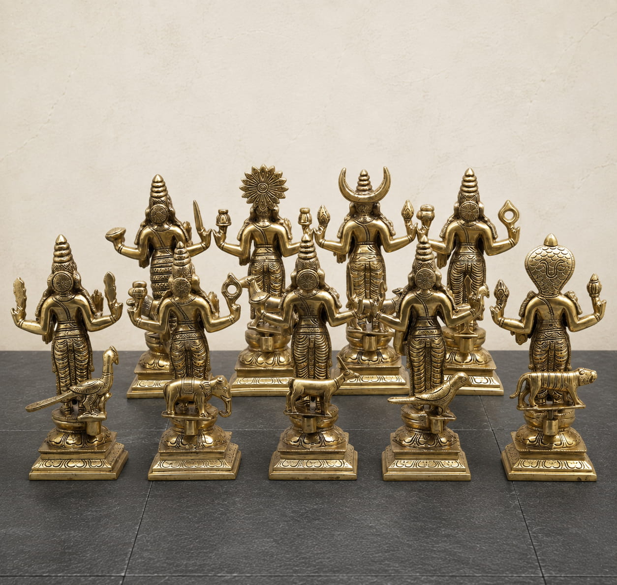Premium Brass Navagraha Idol Set - 12 inches - Image 9