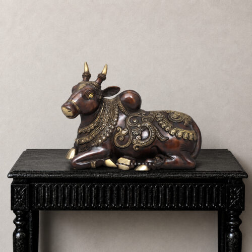 Nandi Brass Statue - 10 inch
