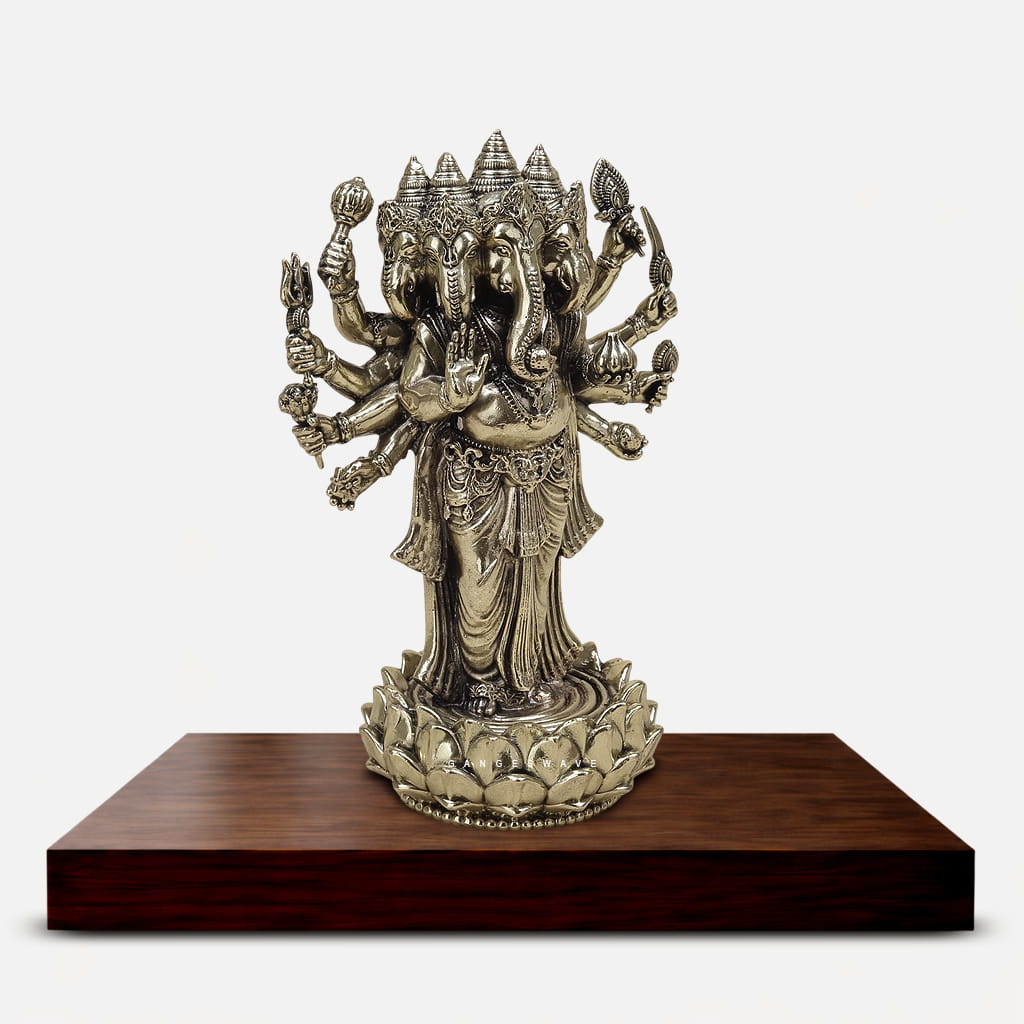6 inches Brass Panchmukhi Ganesh Idol - Image 5