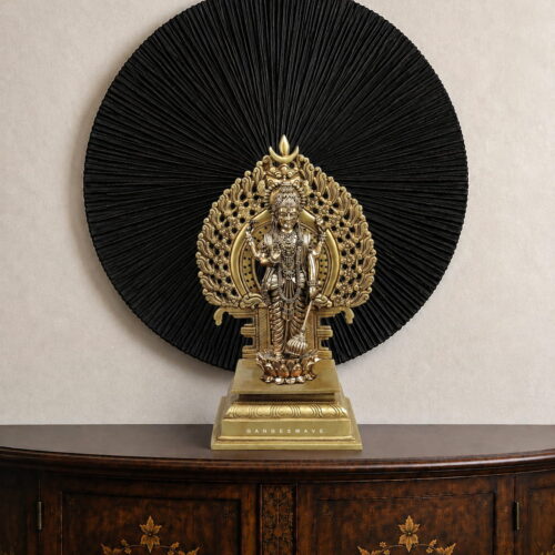 14-inch ornate brass Prabhavali arch for deity idol