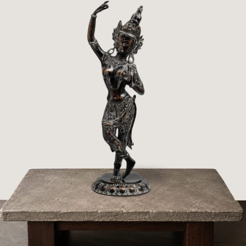 Vintage Patina Tara Brass Statue - 19 inches