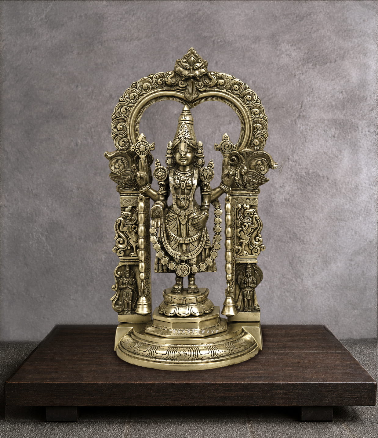 Balajai and Padmavati Devi Brass Idol with frame - 21.5 inches - Image 8