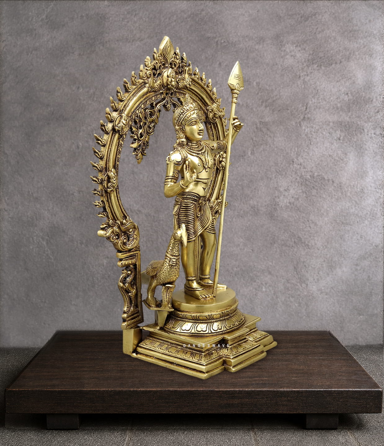 Murugan Brass Idol with Prabhavali - 16.5 inches - Image 6